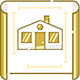 The image shows a stylized icon of a house within a frame, which appears to be a placeholder or an example of a housing property for real estate purposes.
